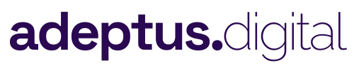 adeptus.digital Logo in navy blue
